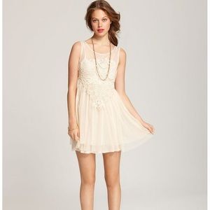 [Free People] Mesh Crochet appliqué dress XS